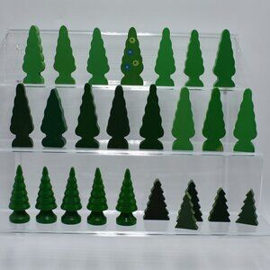 Lot of 25 Wooden Pine Trees and Spiral Trees 2" Evergreen for Train Playset